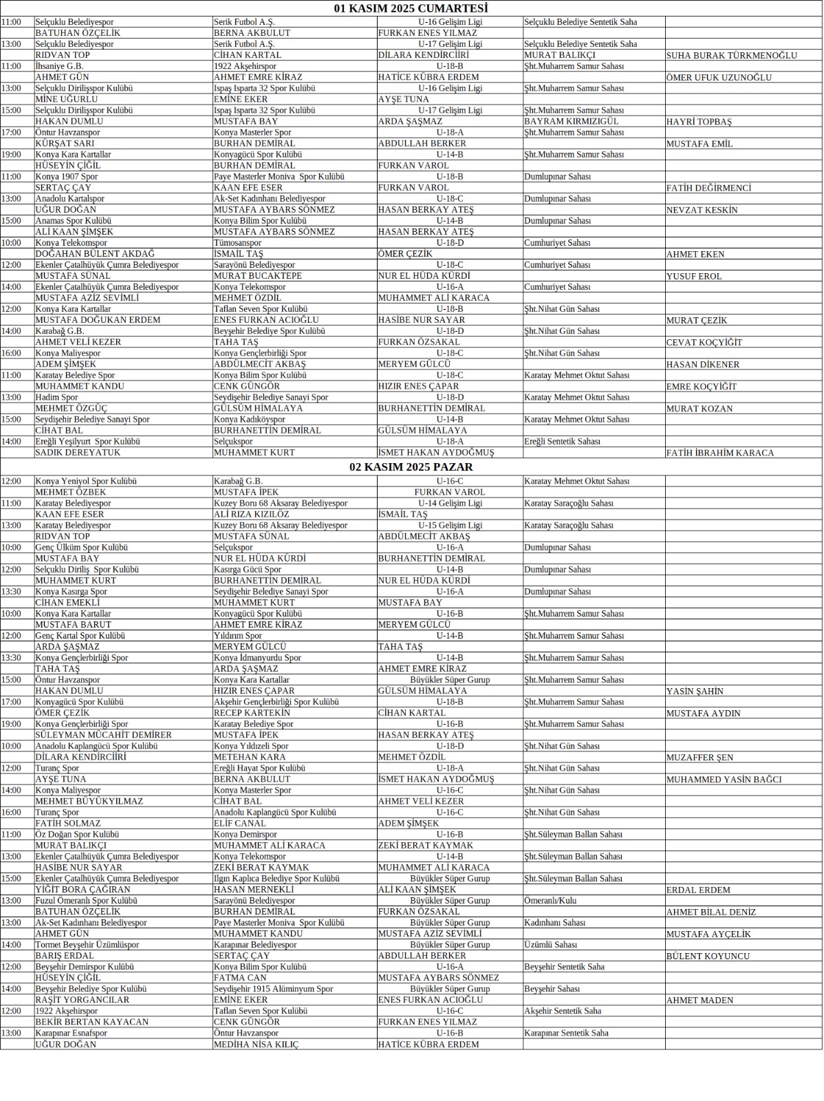 01.11.2025-02.11.2025 ATAMALAR